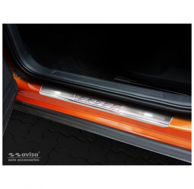 Protector talonera de puerta acero inox Volkswagen T-Cross 2018- 'Cross' 4-piezas