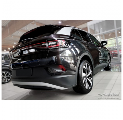 Protectores de umbral de puerta en acero inoxidable negro aptos para Volkswagen ID.4 2020- 'Lines' - 4 piezas