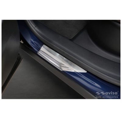 Protectores de umbral de puerta de acero inoxidable aptos para Lexus RX V 2022- 'Lines' - 4 piezas