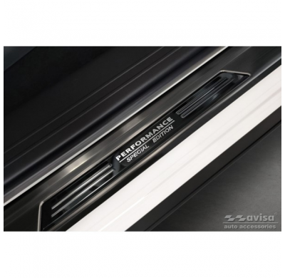 Protectores de umbral de puerta de acero inoxidable negros adecuados para Mazda CX-60 2022- - 'Performance Special Edition' - 4