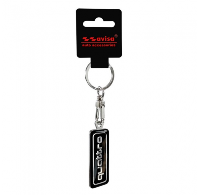 Llavero de acero inoxidable - 'Quattro' Negro