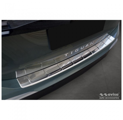Protector de parachoques trasero de acero inoxidable apto para Volkswagen Tiguan (CT1) 2024- 'Ribs'