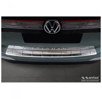 Protector de parachoques trasero de acero inoxidable apto para Volkswagen Tiguan (CT1) 2024- 'Ribs'