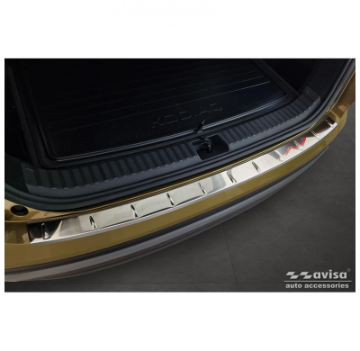 Protector de parachoques trasero de acero inoxidable adecuado para Skoda Kodiaq II (PS7) 2024- 'Ribs'