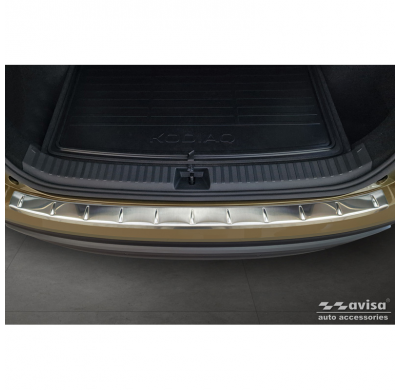 Protector de parachoques trasero de acero inoxidable adecuado para Skoda Kodiaq II (PS7) 2024- 'Ribs'