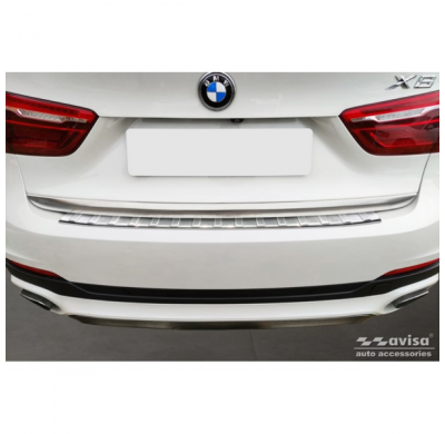 Protector De Parachoques Trasero De Acero Inoxidable Adecuado Para Bmw X6 Ii F16 2014-2019 'Ribs' Excl. Paquete M