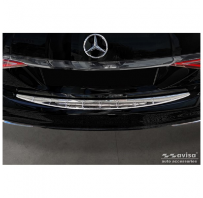 Protector De Parachoques Trasero De Acero Inoxidable Cromado Valido Para Mercedes Clase S (W223) 2020- 'Ribs'