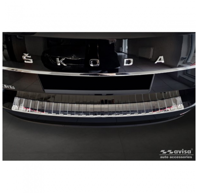Protector de parachoques trasero de acero inoxidable cromado adecuado para Skoda Superb Combi 2015-2019 incl. Lifting facial 201