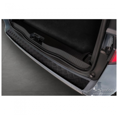 Protector de parachoques trasero de aluminio negro mate adecuado para Mercedes Citan (W420) Box/Tourer 2021- 'Riffled Plate'.