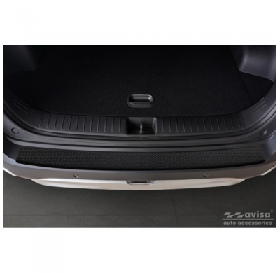 Protector de parachoques trasero de aluminio negro mate adecuado para Kia Sportage V 2021- 'Riffled Plate'.