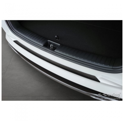 Protector de parachoques trasero de aluminio negro mate adecuado para Kia Sorento IV 2020- 'Riffled Plate'.