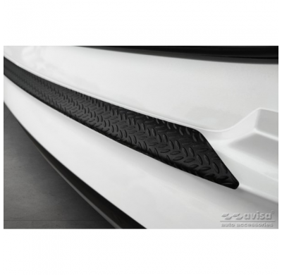 Protector de parachoques trasero de aluminio negro mate adecuado para Kia Sorento IV 2020- 'Riffled Plate'.