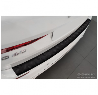 Protector de parachoques trasero de aluminio negro mate adecuado para Volvo XC60 II 2017-2021 y FL 2021- incl. R-Design 'Riffled