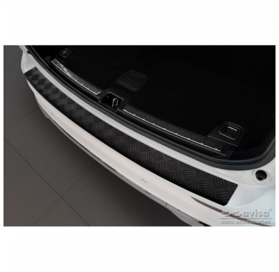 Protector de parachoques trasero de aluminio negro mate adecuado para Volvo XC60 II 2017-2021 y FL 2021- incl. R-Design 'Riffled