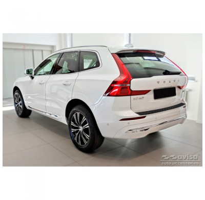Protector de parachoques trasero de aluminio negro mate adecuado para Volvo XC60 II 2017-2021 y FL 2021- incl. R-Design 'Riffled