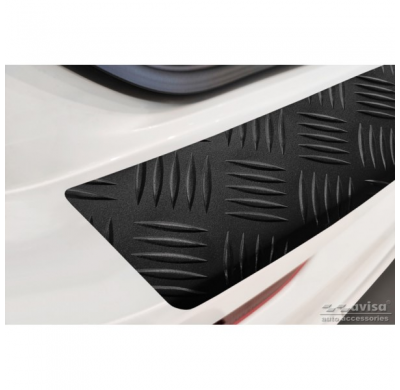 Protector de parachoques trasero de aluminio negro mate adecuado para Volvo XC60 II 2017-2021 y FL 2021- incl. R-Design 'Riffled