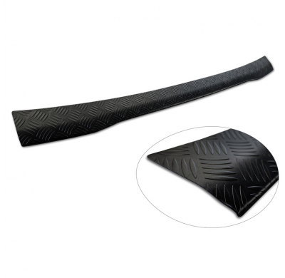 Protector de parachoques trasero de aluminio negro mate apto para Ford Transit Custom II (V710) 2023 - 'Riffled Plate'