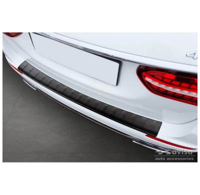 Protector de parachoques trasero en acero inoxidable negro mate para Mercedes Clase E W213 Kombi 2016- 'Ribs'.