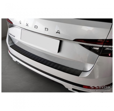 Protector de parachoques trasero de acero inoxidable negro mate adecuado para Skoda Superb III Combi 2015-2019 y Facelift 2019-