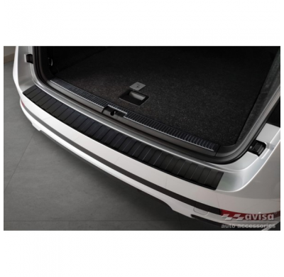 Protector de parachoques trasero de acero inoxidable negro mate adecuado para Skoda Superb III Combi 2015-2019 y Facelift 2019-