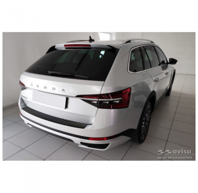 Protector de parachoques trasero de acero inoxidable negro mate adecuado para Skoda Superb III Combi 2015-2019 y Facelift 2019-