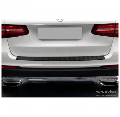 Protector de parachoques trasero de acero inoxidable negro mate para Mercedes GLC 5 puertas 2015-2019 y FL 2019- 'Ribs'.