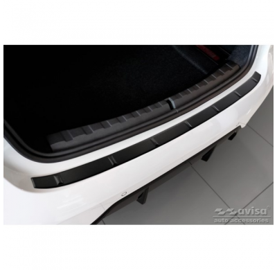 Protector de parachoques trasero de acero inoxidable negro mate adecuado para BMW Serie 3 G20 Sedán M-Package 2019- 'Ribs'