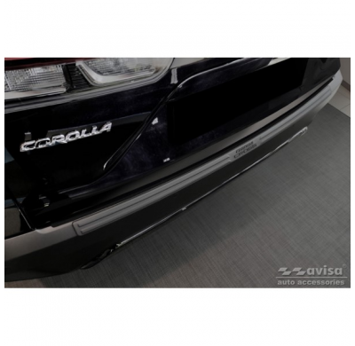Protector de parachoques trasero de acero inoxidable negro mate adecuado para Toyota Corolla Cross 2022- 'Ribs