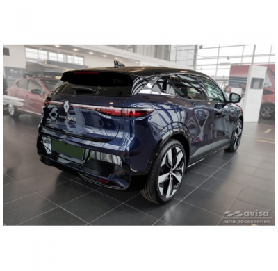 Protector de parachoques trasero de acero inoxidable negro mate adecuado para Renault Megane E-Tech 2022- 'Ribs'.