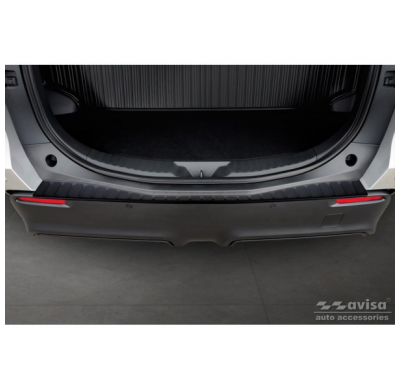 Protector de parachoques trasero de acero inoxidable negro mate adecuado para Toyota bZ4X 2021- & Subaru Solterra 2022- 'Ribs'