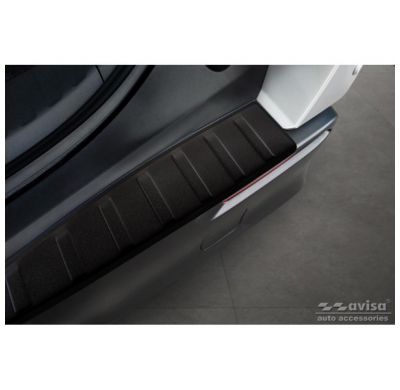 Protector de parachoques trasero de acero inoxidable negro mate adecuado para Toyota bZ4X 2021- & Subaru Solterra 2022- 'Ribs'