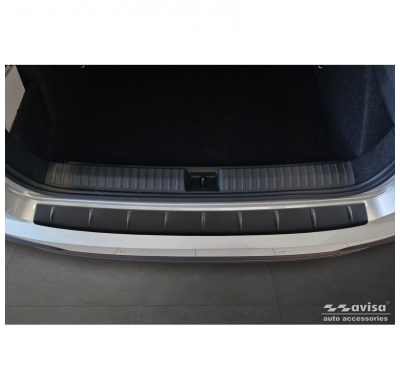 Protector de parachoques trasero de acero inoxidable negro mate apto para Skoda Kamiq Facelift 2024- 'Ribs'