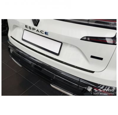 Protector de parachoques trasero de acero inoxidable negro mate adecuado para Renault Espace VI E-Tech Hybrid 2023- 'Ribs'