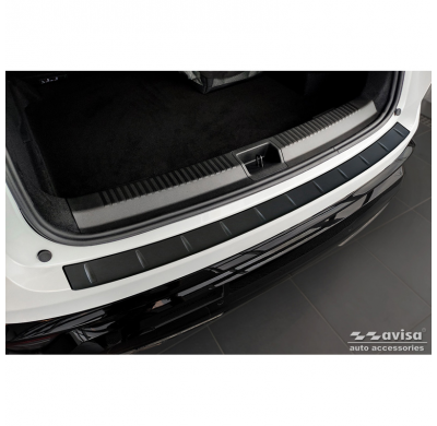 Protector de parachoques trasero de acero inoxidable negro mate adecuado para Renault Espace VI E-Tech Hybrid 2023- 'Ribs'