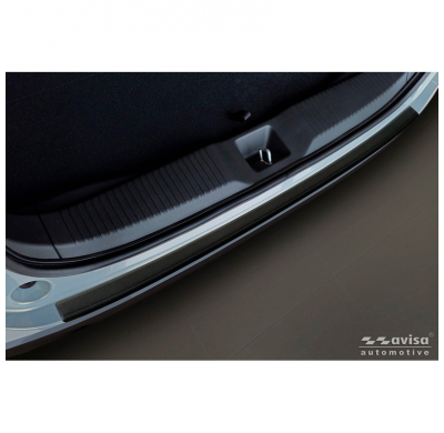 Protector de parachoques trasero Avisa de acero inoxidable negro mate compatible con Honda HR-V III 2021 - 'Ribs'