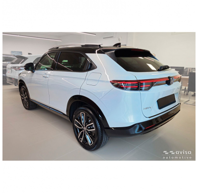 Protector de parachoques trasero Avisa de acero inoxidable negro mate compatible con Honda HR-V III 2021 - 'Ribs'