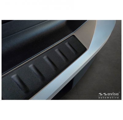 Protector de parachoques trasero Avisa de acero inoxidable negro mate compatible con Peugeot 5008 III 2024 - 'Ribs'