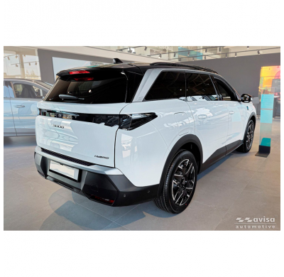 Protector de parachoques trasero Avisa de acero inoxidable negro mate compatible con Peugeot 5008 III 2024 - 'Ribs'