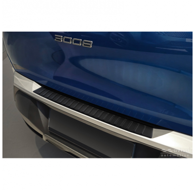 Protector de parachoques trasero Avisa de acero inoxidable negro mate, para Volkswagen ID.7 Tourer 2024 - 'Ribs'