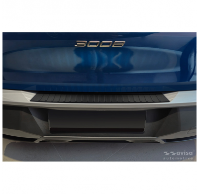 Protector de parachoques trasero Avisa de acero inoxidable negro mate, para Volkswagen ID.7 Tourer 2024 - 'Ribs'