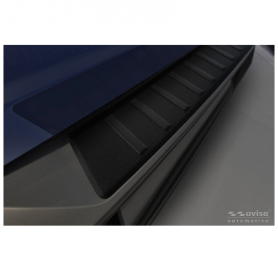 Protector de parachoques trasero Avisa de acero inoxidable negro mate, para Volkswagen ID.7 Tourer 2024 - 'Ribs'