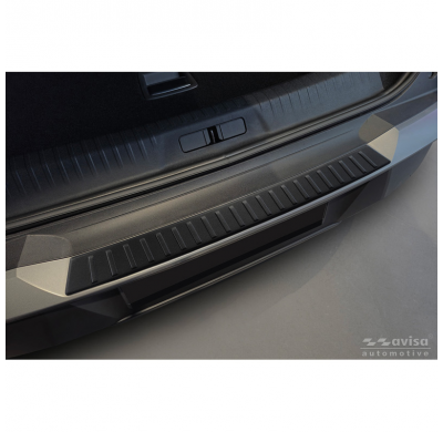 Protector de parachoques trasero Avisa de acero inoxidable negro mate, para Volkswagen ID.7 Tourer 2024 - 'Ribs'