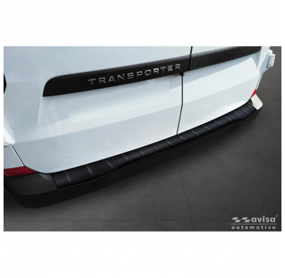 Protector de parachoques trasero de acero inoxidable negro mate apto para Ford Transit Custom y Tourneo Custom (V710) 2023- 'Rib