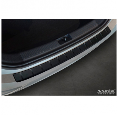 Protector de parachoques trasero de acero inoxidable negro mate Avisa adecuado para MG 3 III 2024 - 'Ribs'