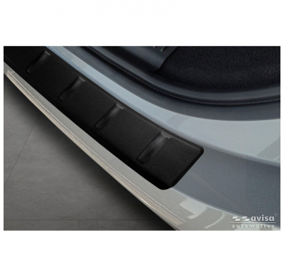 Protector de parachoques trasero de acero inoxidable negro mate Avisa adecuado para MG 3 III 2024 - 'Ribs'