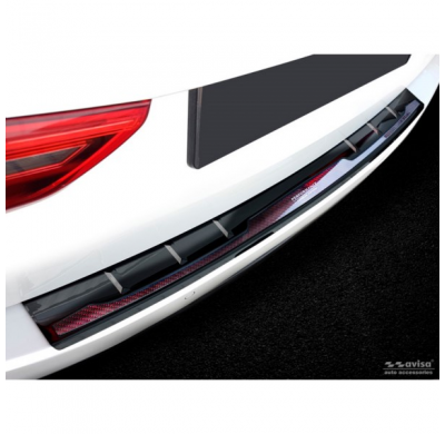 Protector De Paragolpes Trasero Acero Inox 'Deluxe' Bmw 5-Series G31 Touring 2017- 'Performance' Negro Mirror/Rojo-Negro Carbon