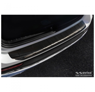 Protector de parachoques trasero de acero inoxidable negro valido para Mercedes GLB (X247) 2019- 'Ribs'