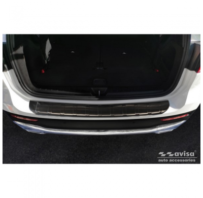 Protector de parachoques trasero de acero inoxidable negro valido para Mercedes GLB (X247) 2019- 'Ribs'