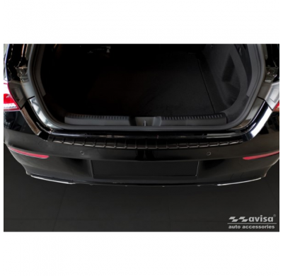 Protector de parachoques trasero de acero inoxidable negro valido para Mercedes CLA II (X118) Shooting Brake 2019- 'Ribs'