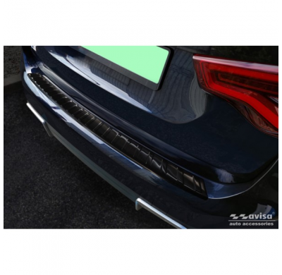 Protector de parachoques trasero de acero inoxidable negro valido para BMW iX3 (G08) 2020- 'Ribs'